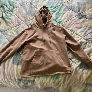 Athleta cozy brown pullover sweatshirt with hood
